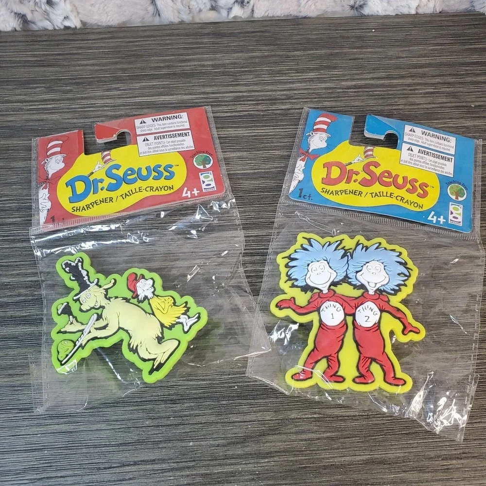 Dr. Seuss Cat in the Hat Green Eggs & Ham Thing 1 & Thing 2 Pencil Sharpener Set
